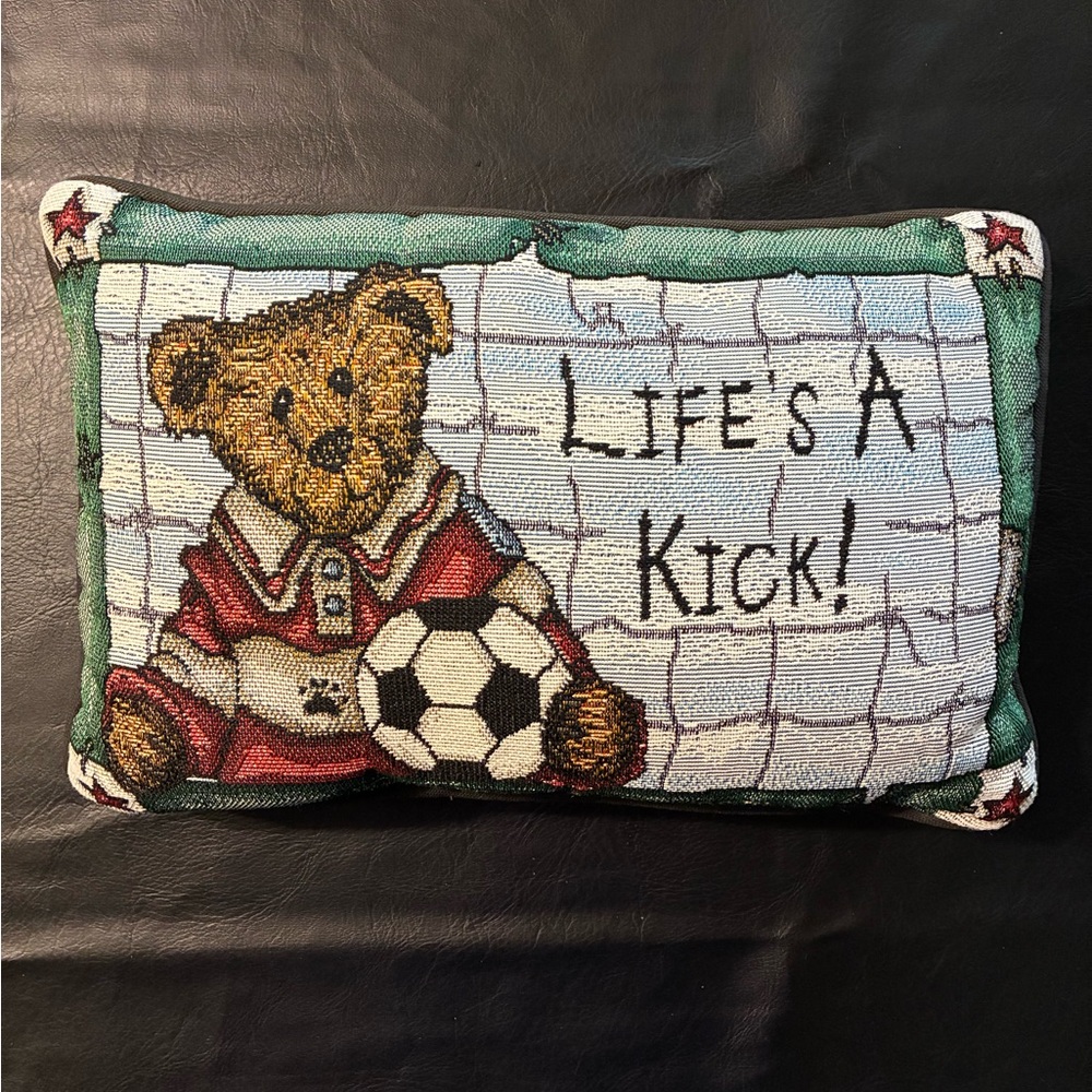 Boyds Bears “Life's A Kick” Tapestry Pillow